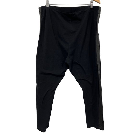 Old Navy High Waisted Leggings Women 3X Plus Size Faux Leather Side Stripe Black - Picture 3 of 7